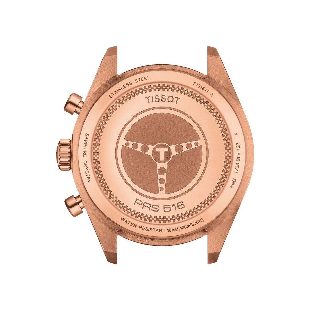 Tissot Watch PRS 516 Chronograph 45mm Gray Quartz Steel Finish PVD Gold Pink T131.617.36.082.00