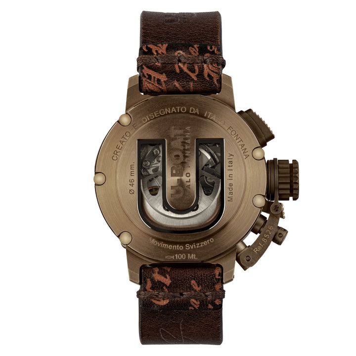 U-boot Chimera Sapphire Green Chrono Bronze 46 mm Automatisch bronzen bronzen horloge 8526