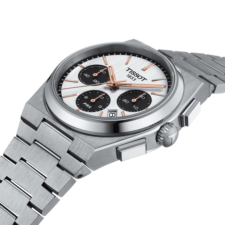 Tissot orologio Prx Automatic Chronograph 42mm bianco automatico acciaio T137.427.11.011.00