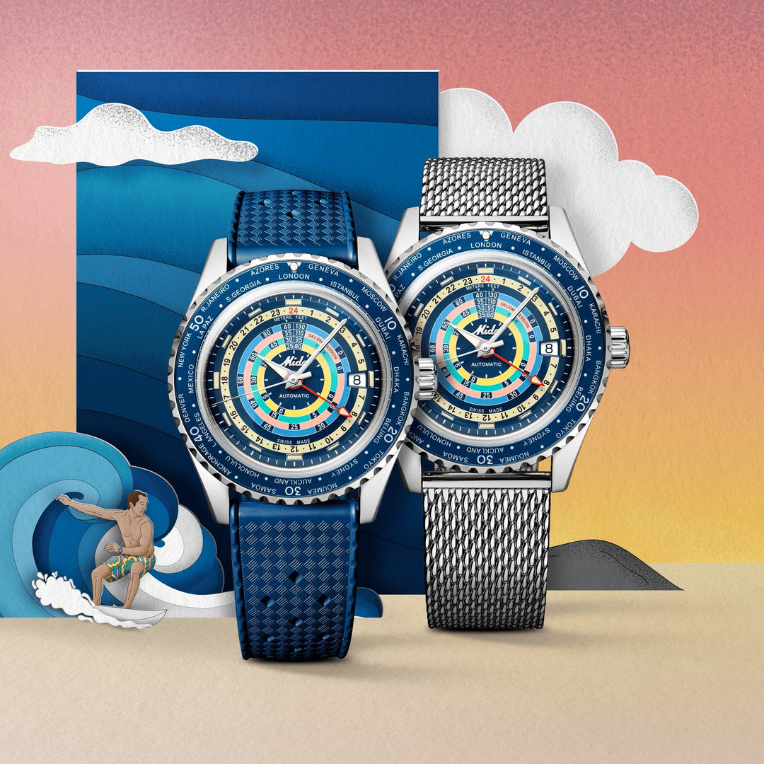 Mido Watch Ocean Star Decompression Worldtimer Special Edition 40mm automatisch blauw staal M026.829.17.041.00