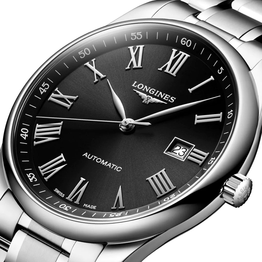 Longines orologio Master Collection 42mm nero automatico acciaio L2.893.4.59.6