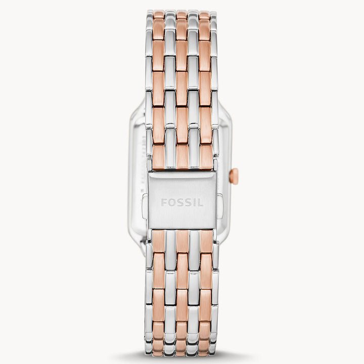 Reloj de Fosssil Raquel 23 mm de Plata Acabados de Acero de Cuarzo PVD Oro Rosa ES5222