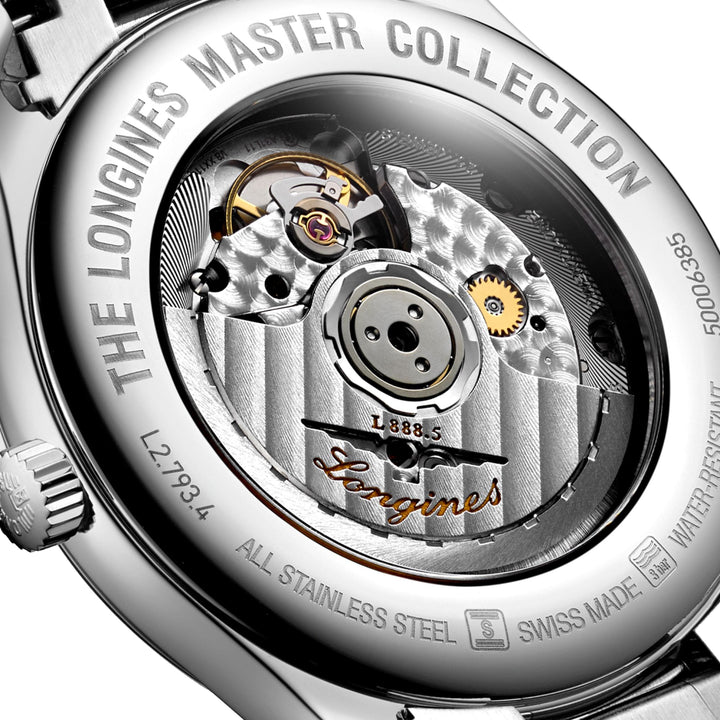 Longines relógio Master Collection 42 milímetros de aço automático preto L2.893.4.59.6