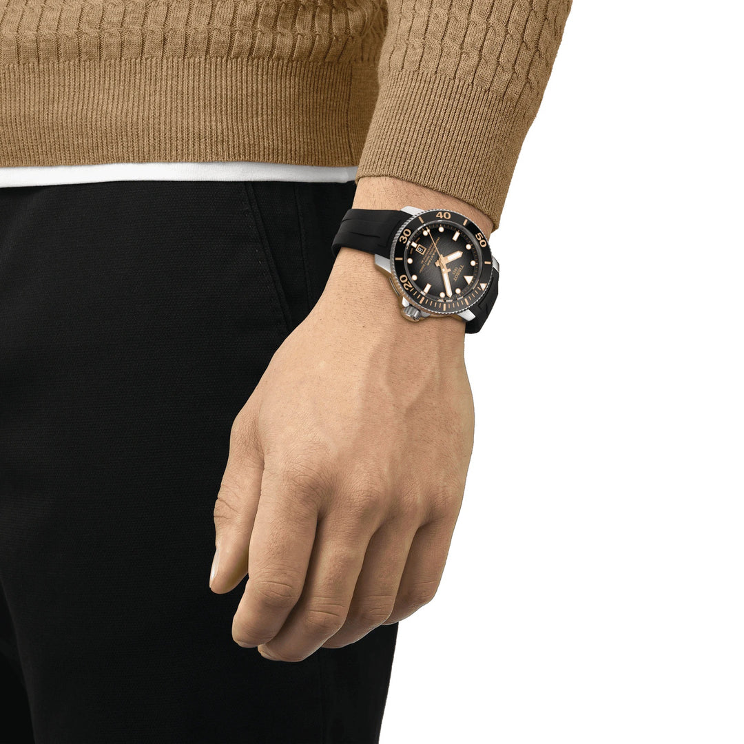 Tissot Watch Seastar 2000 Gairmiúil Powermitic 80 ISO 6425 (2018) 46mm Teastas Grey Grey Cruach T120.607.17.441.01