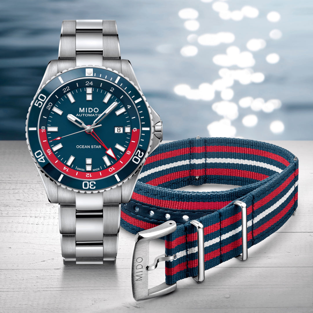 Mido часы Ocean Star GMT Special Edition 44mm синий автоматический сталь M026.629.11.041.00