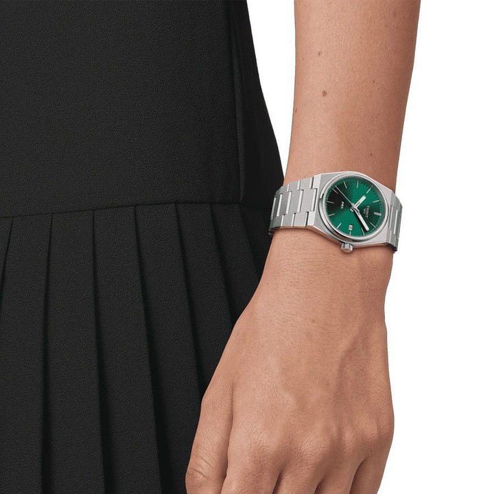 天梭手表PRX绿色35毫米石英钢T137.210.11.081.00