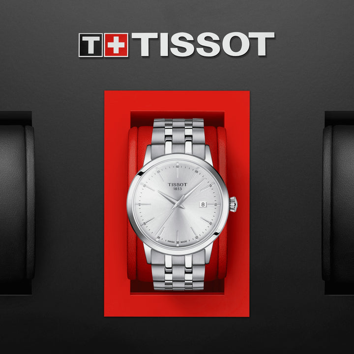 Tissot時計クラシックドリーム42ミリメートルシルバークォーツスチールT129.410.11.031.00
