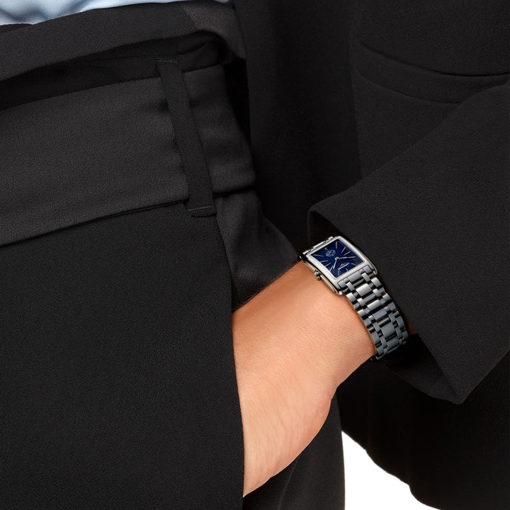 Longines relógio DolceVita 23.3x37mm azul de quartzo aço L5.512.4.93.6