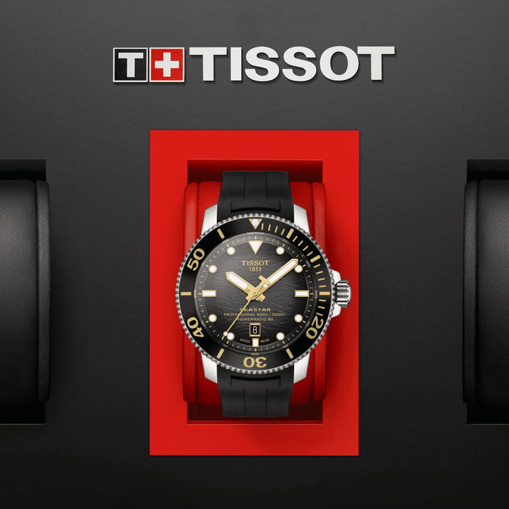 Tissot orologio Seastar 2000 Professional Powermatic 80 Certificato ISO 6425 (2018) 46mm grigio acciaio automatico T120.607.17.441.01