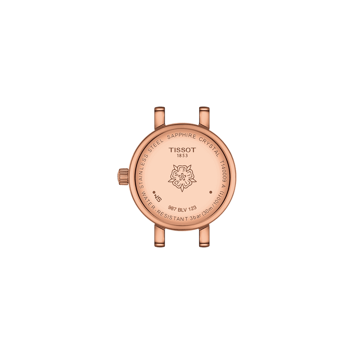 天梭手表可爱的圆19.5毫米珍珠母石英不锈钢PVD完成玫瑰金T140.009.33.111.00