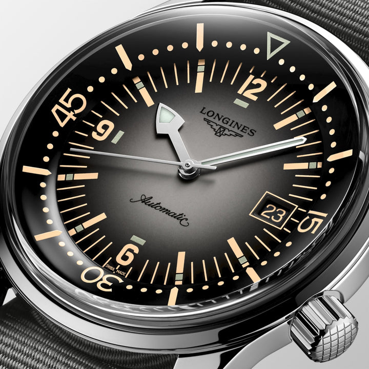 Longines Relógio Lendário Relógio de Mergulhador 42mm Automático Cinzento Aço L3.774.4.70.2