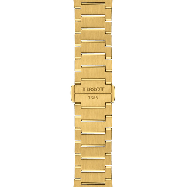 Tissot relógio PRX 35mm champanhe quartzo aço acabamento PVD ouro amarelo T137.210.33.021.00