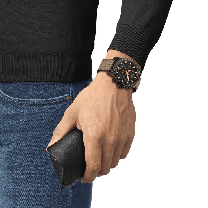 Tissot Supersport Chrono 45mm Watch Black Quartz Steel Wykończenie PVD Black T125.617.37.051.01