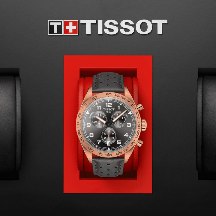 Tissot Watch PRS 516 Chronograph 45mm Grey Quartz Steel povrch PVD Gold Pink T131.617.36.082.00