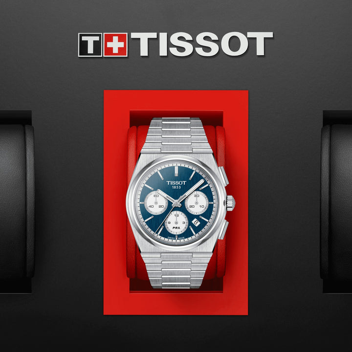 Tissot relógio PRX cronógrafo automático 42 milímetros azul automático de aço T137.427.11.041.00