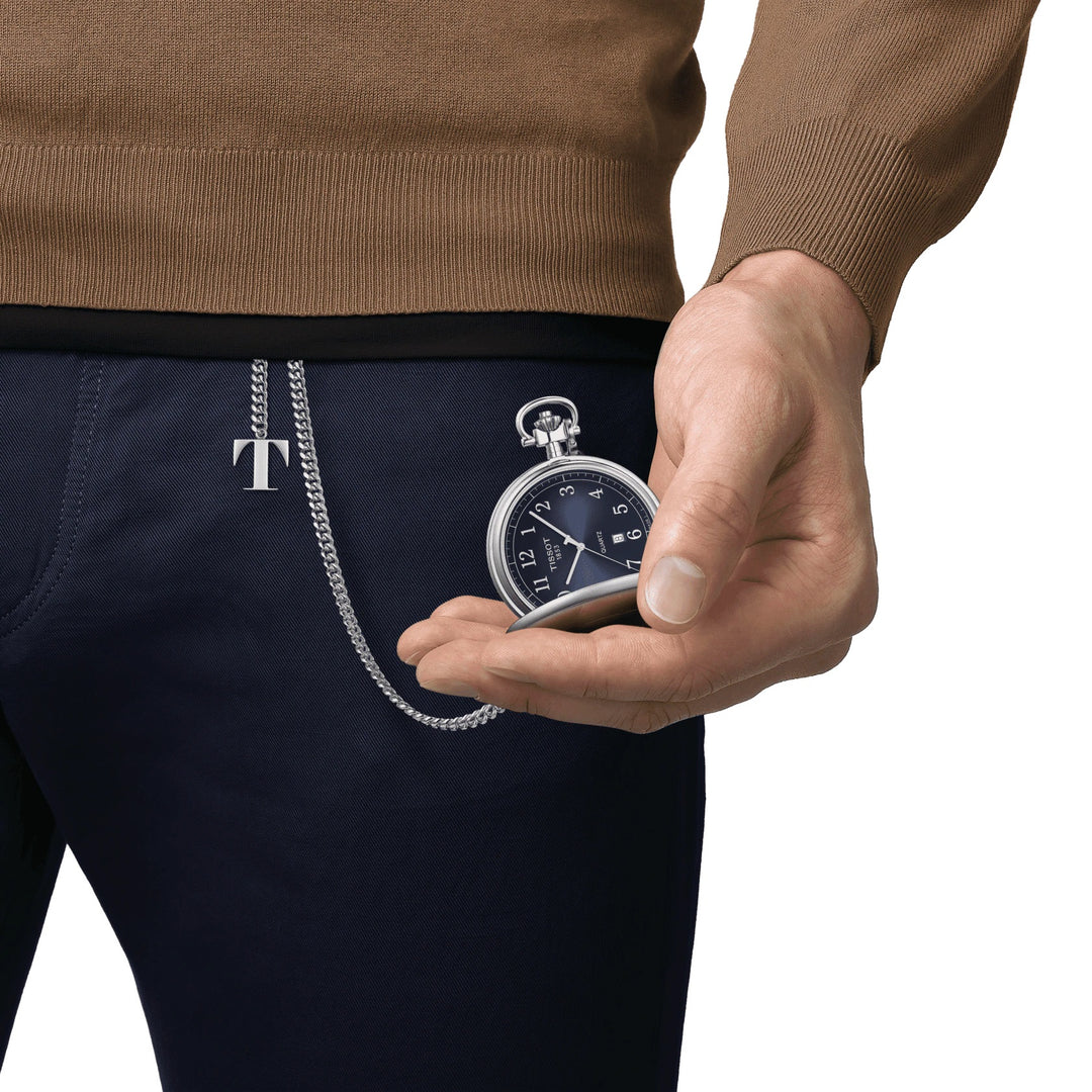Tissot карманные часы Savonette 48,5 мм синий кварцевый стальной T862.410.19.042.00