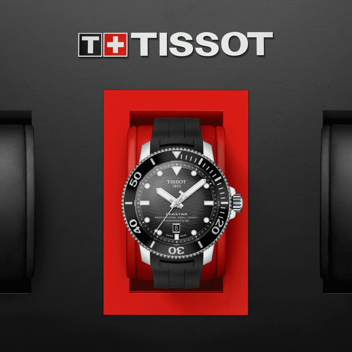 تيسو ووتش Seastar 2000 المهنية Powermatic 80 46MM الأسود التلقائي الفولاذ T120.607.17.441.00
