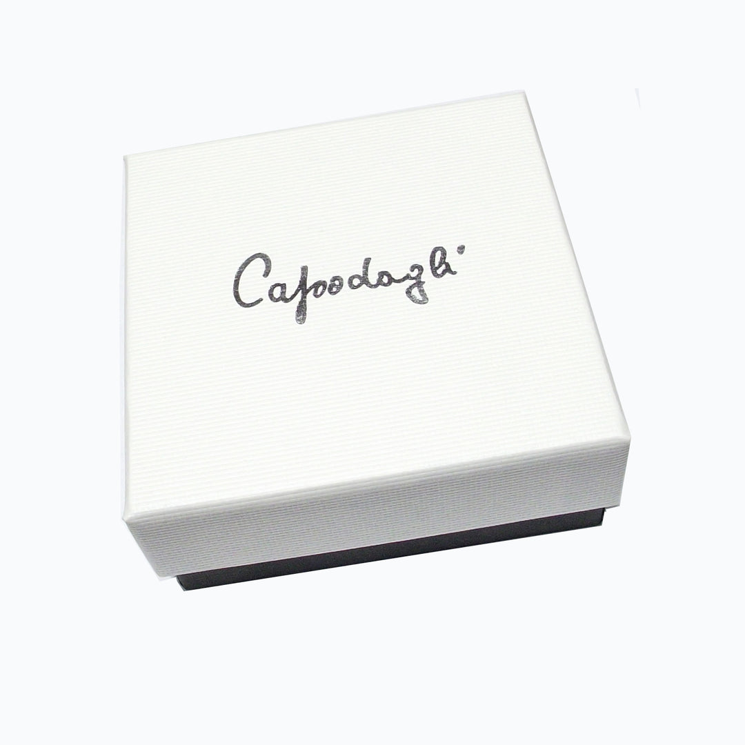 Capodagli øreringer i sirkel Drop 925 Silver Finish PVD Gold Yellow Satin CPD-Hour-Arg-0002-GS