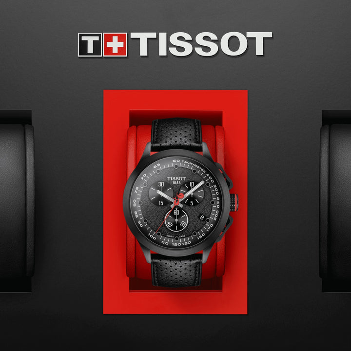 Tissot T-Race Cycing Clock Girling D'Italia 2022 Spesialutgave 45mm Quartz Steel PVD Black T135.417.37.051.01