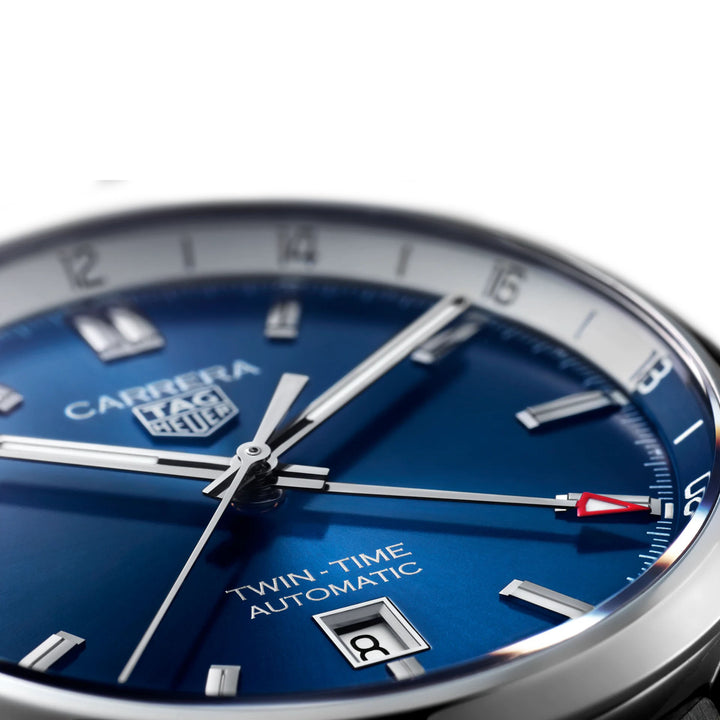 TAG Heuer relógio Carrera Twin-Time Calibre 7 41 milímetros automático azul aço WBN201A.BA0640