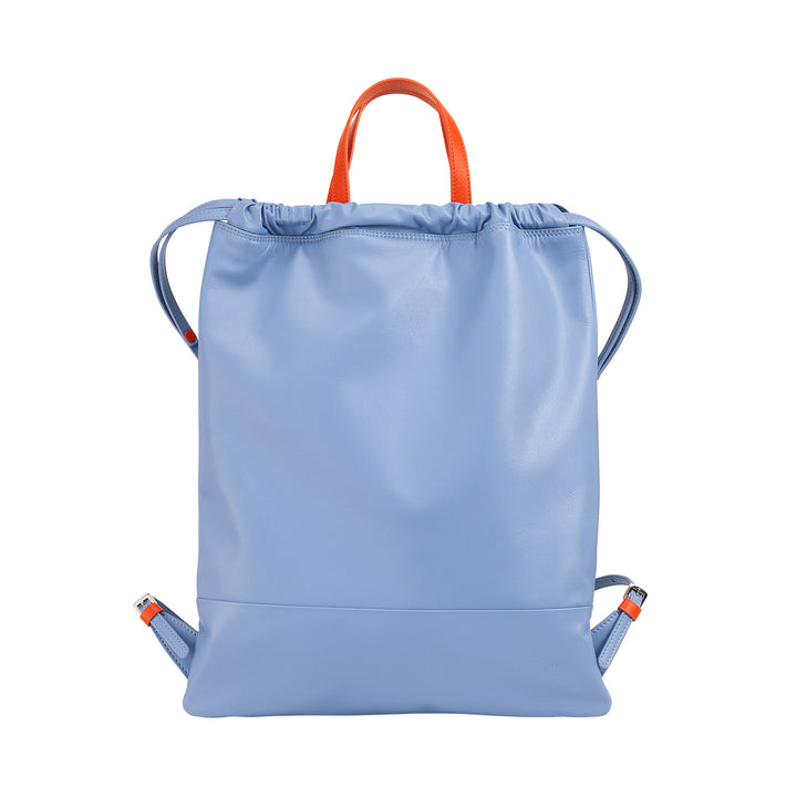 Dudu -tas in sacca in leer voor mode sporttas tas met coulisse en dunne lederen schouderbanden