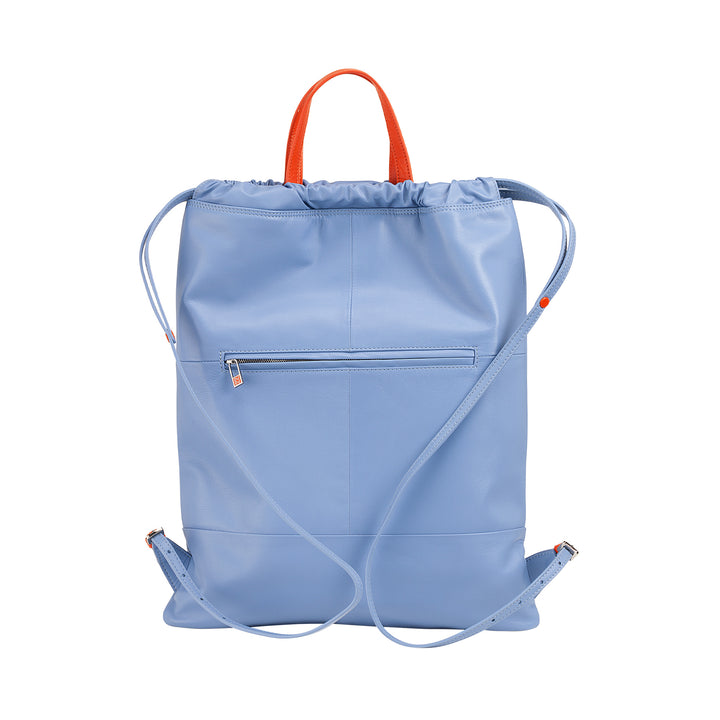 Bolsa Dudu em sacola de bolsa de couro para moda com saco de esportes com coulisse e alças finas de couro