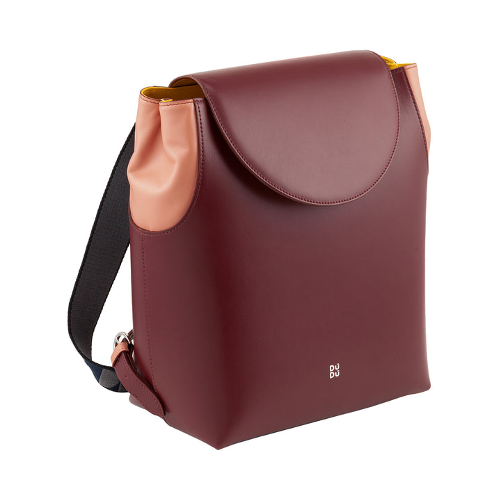 DuDu Multifunkční neformální batoh batohu vyrobený v Itálii kůži v měkké koženou koženou s chlopnou
