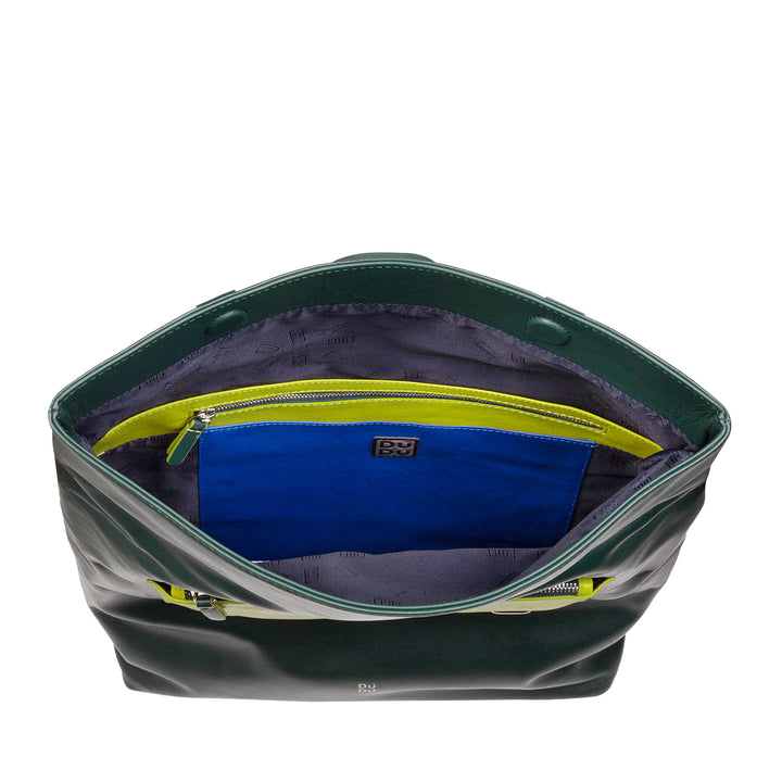 DuDu Farverig rygsæk i mænds læder, kvinders store rygsæk 14L multitale sportsdesign afslappet design