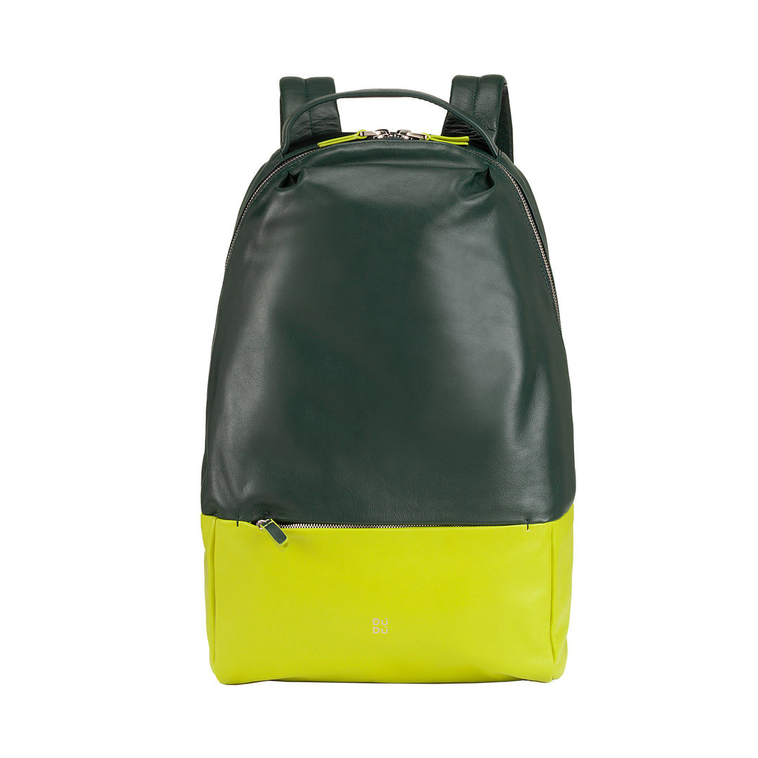 DuDu Multicolor Leather Sports ryggsäck, färgglad mjuk kvinnors ryggsäck med anti -stift ficka