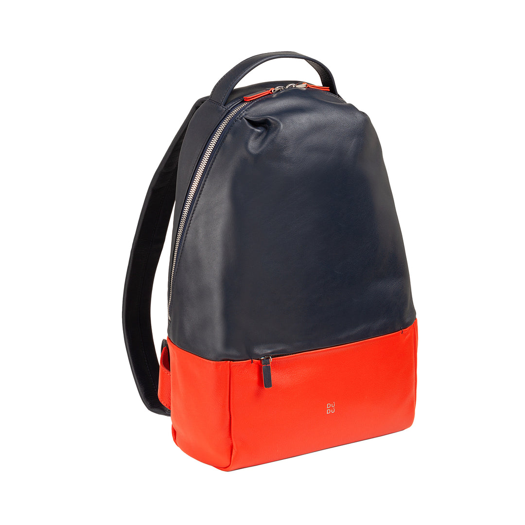 DuDu حقيبة ظهر رياضية متعددة الألوان جلدية ، حقيبة ظهر نسائية بتصميم ناعم ملون مع جيب مضاد للسرقة