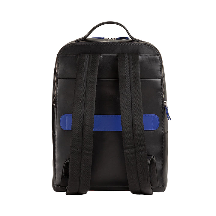 Dudu男士背包便攜式PC門和皮革平板電腦，雙Zip Anti -theft背包，帶手推車攻擊的背包