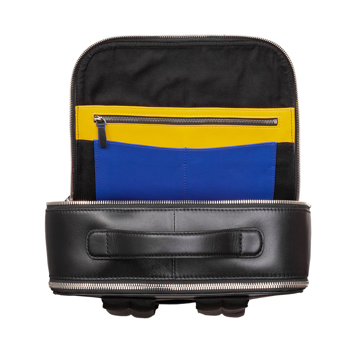 Dudu Men 's Backpack 휴대용 PC 도어 및 가죽 태블릿, 이중 지퍼 안티 도난 배낭, 트롤리 공격으로 여행 배낭 여행