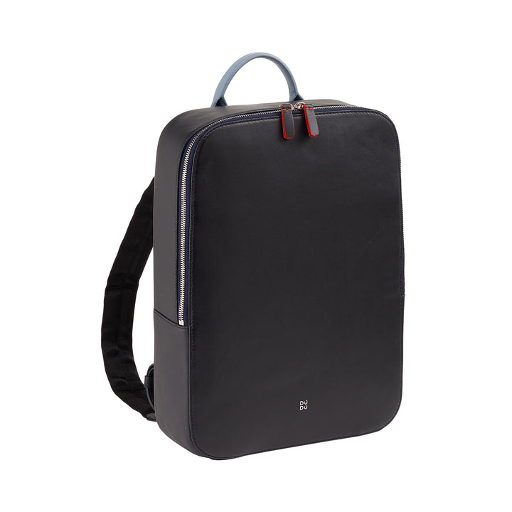 DuDu 最多14英寸的PC背包,优雅的彩色真皮,便携式MacBook背包和iPad平板电脑Zip