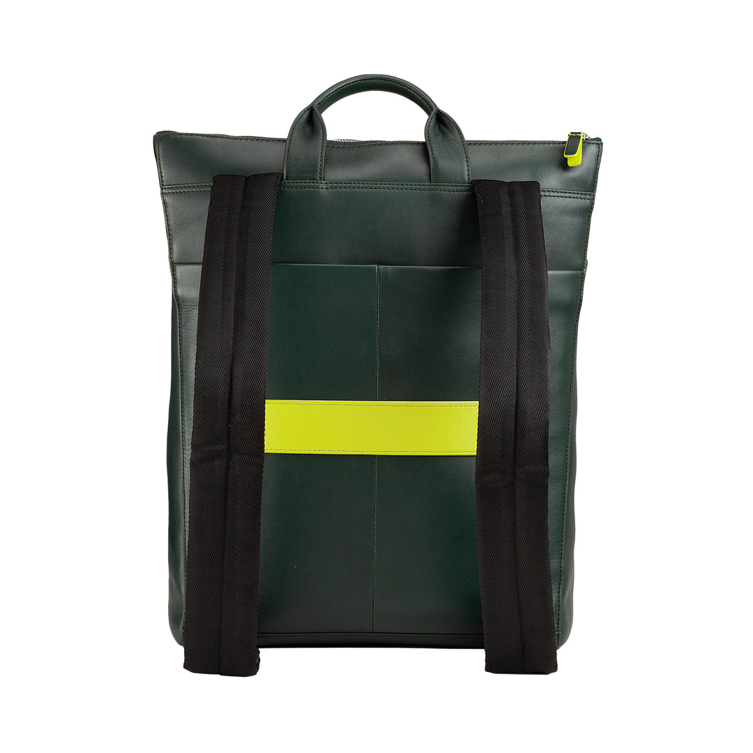 DuDu Mäns läderryggsäck, bärbar MacBook PC -ryggsäck upp till 16 tum, arbetsbacksäck för resor med dragkedja och vagnattack