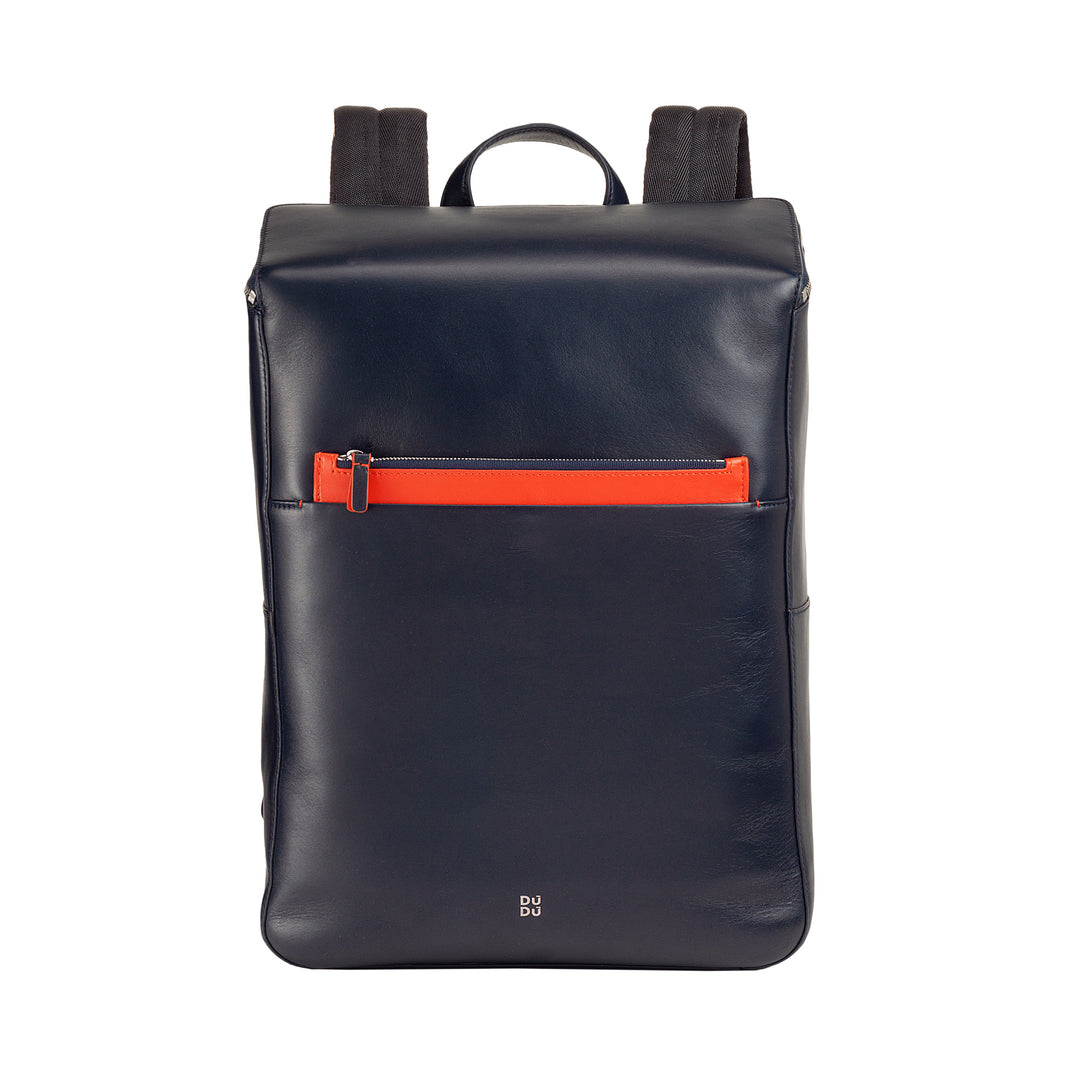 DuDu Mænds pc -rygsæk i læder til computer, bærbar computer, notesbog og iPad -tabletter op til 16 ”, support til vogn og anti -tyveri hængsel