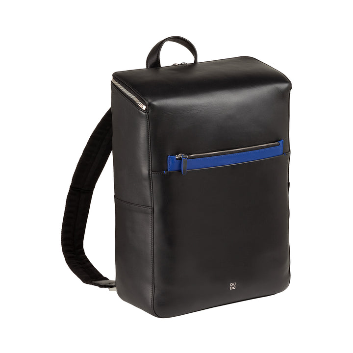 Dudu PC Backpack Men's Leather pour ordinateurs, ordinateurs portables, cahiers et tablettes iPad jusqu'à 16 ”, support pour le chariot et la charnière anti-Thet