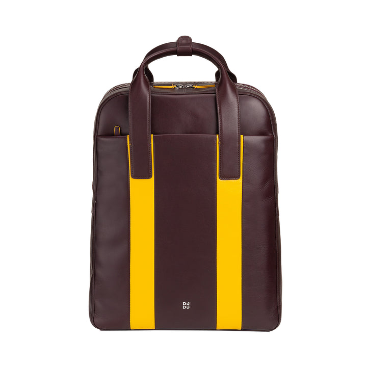 Dudu Men's True Skin Backpack、PC Backpack up To 16インチ、タブレットホルダー、Trolley Attackを備えたエレガントなカラフルなビジネスビジネスとの旅行バックパック