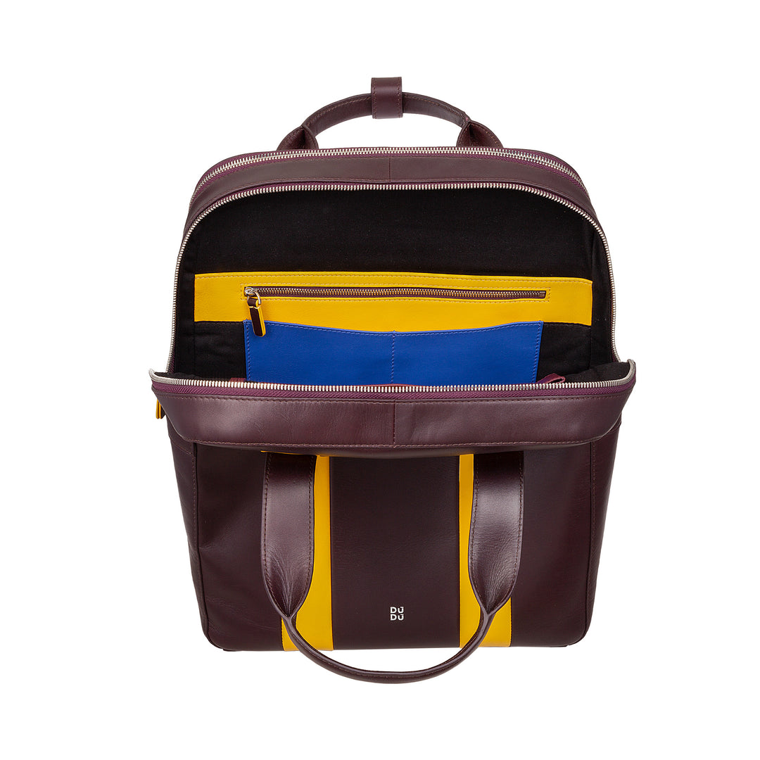 Der wahre Rucksack von Dudu Men's True Skin, PC -Rucksack von bis zu 16 Zoll, Tablet Holder, Travel Rucksack mit elegantem farbenfrohen Geschäft mit Trolley -Angriff