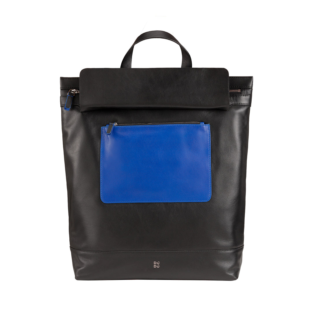 DuDu Pánský batoh, měkký neformální dámský batoh v pravé kůži s velkým batohem barevnou prací volného času